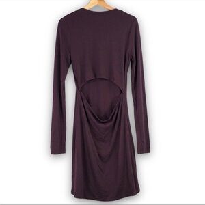 Aritzia, Wilfred Free - Deep Purple Long Sleeve Shirt Dress w/ Open Back - L